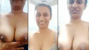 Sri Lankan Aunty Topless Big Boobs Showing Selfie